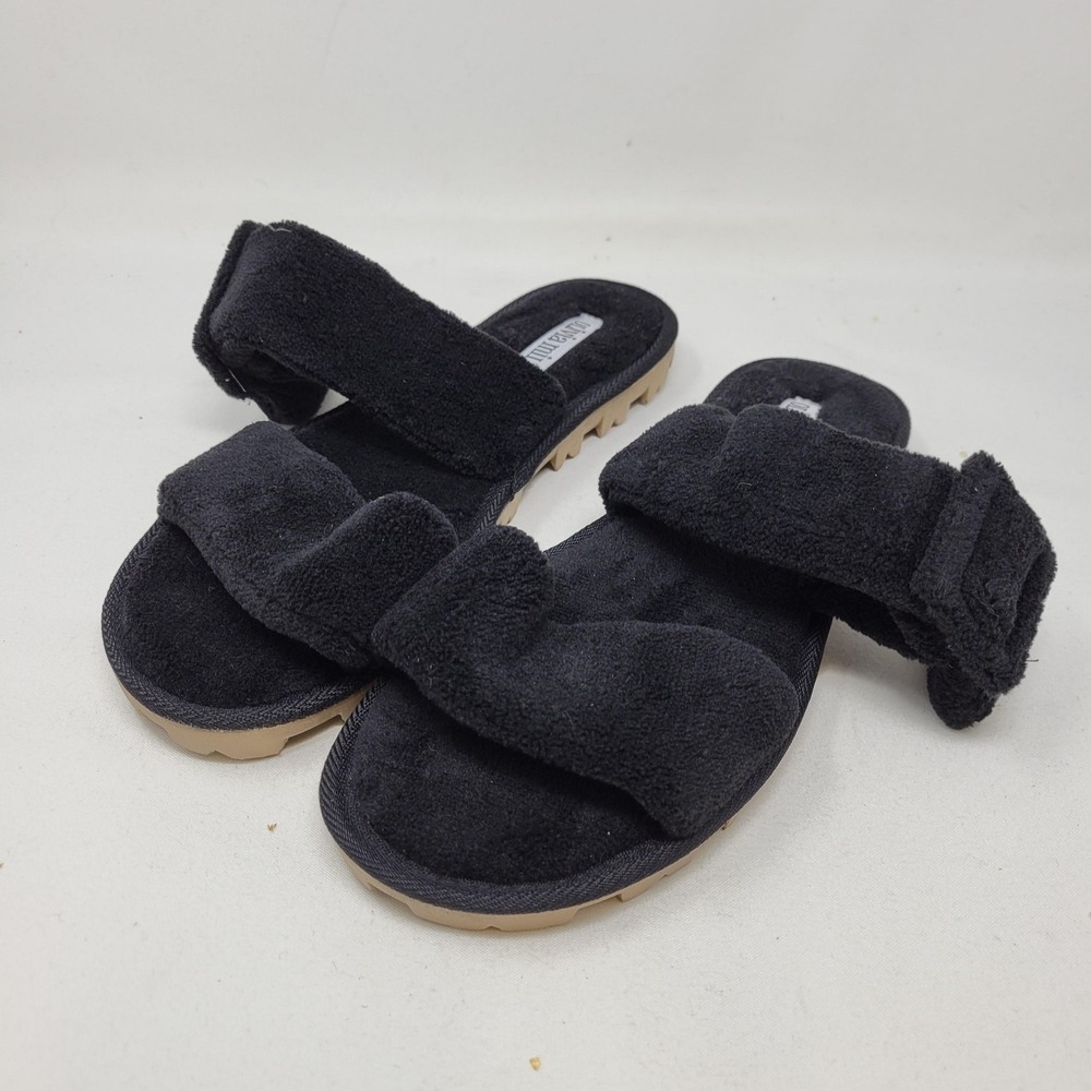 Olivia Miller Sandals Womens‎ Size 10 Black Slide Adjustable Strap Comfort